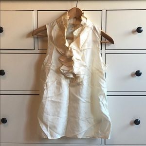 J. Crew 100% silk white cream blouse size 2